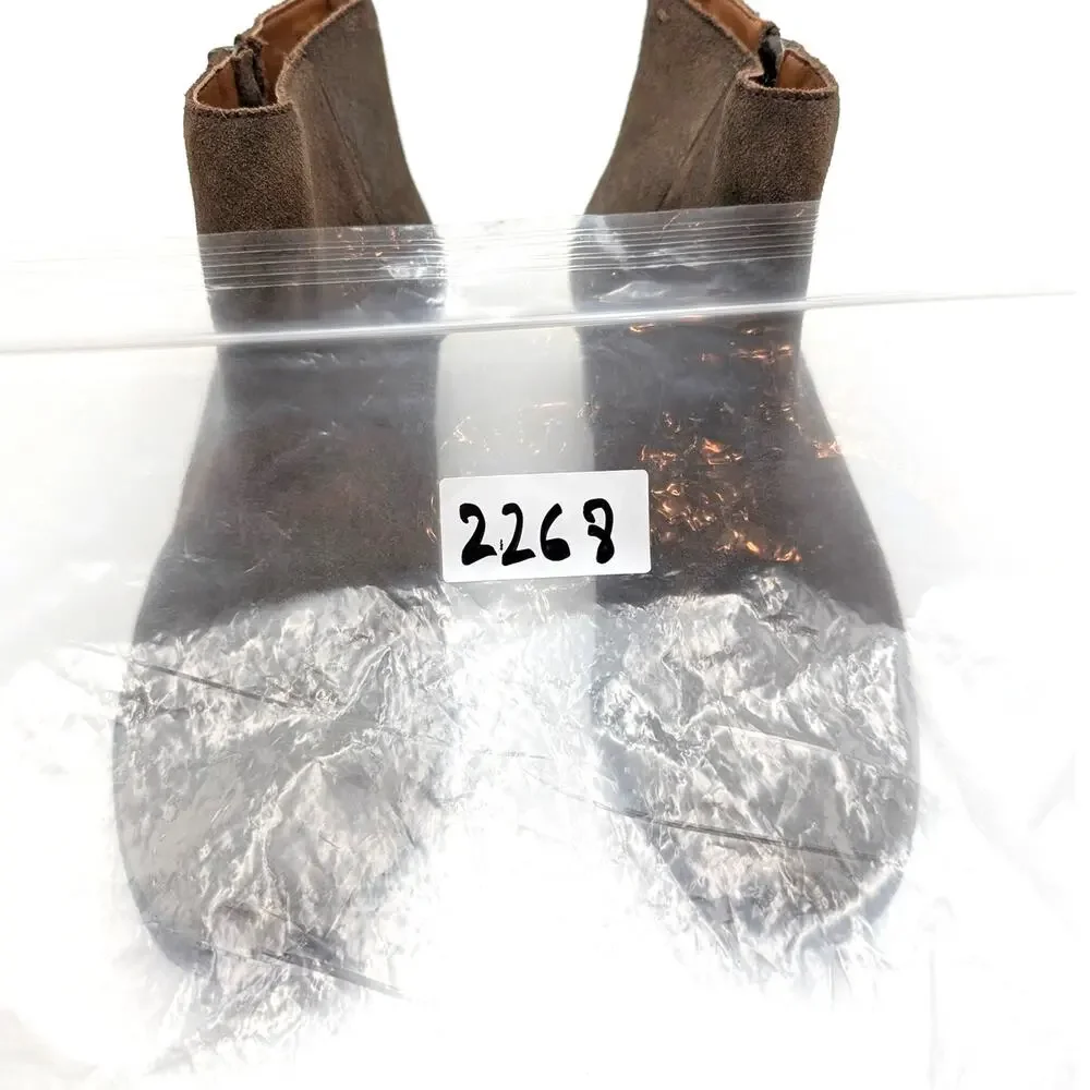 Lucky Brand Blandre Leather Ankle Booties Women's Brown Size US7M EU37.5